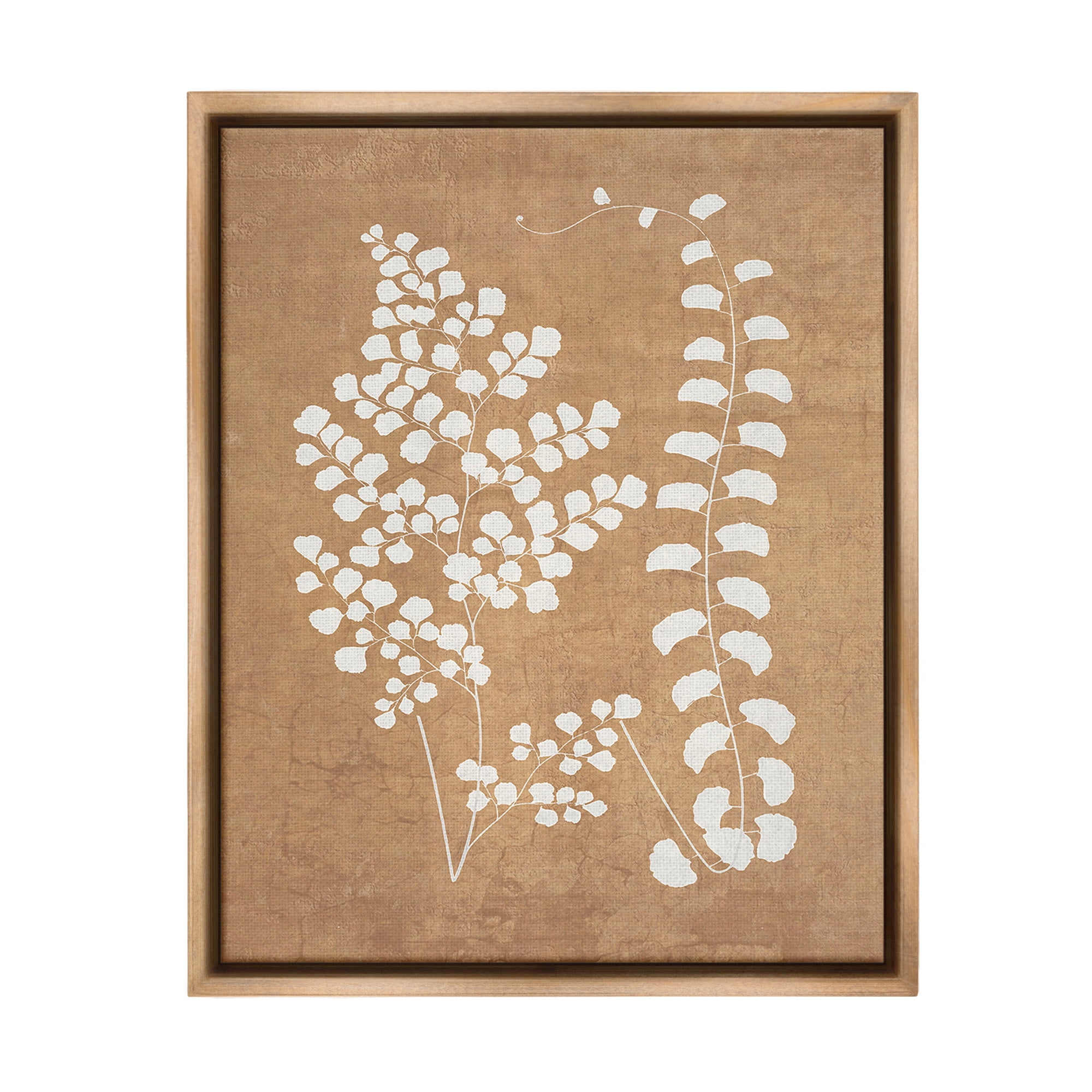 Stupell Industries Boho Garden Sprigs Botanical & Floral Painting Brown Floater Framed Canvas Art Print Wall Art, 25 x 31