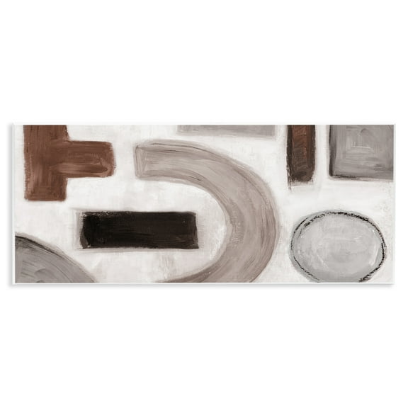 Stupell Industries Boho Geometric Shapes Abstract Painting Unframed Art Print Wall Art, 17 x 7