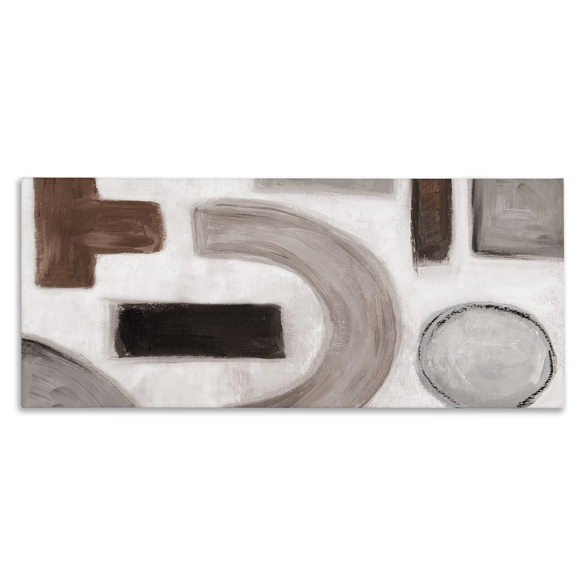 Stupell Industries Boho Geometric Shapes Abstract Painting Wrapped Canvas Art Print Wall Art, 24 x 10