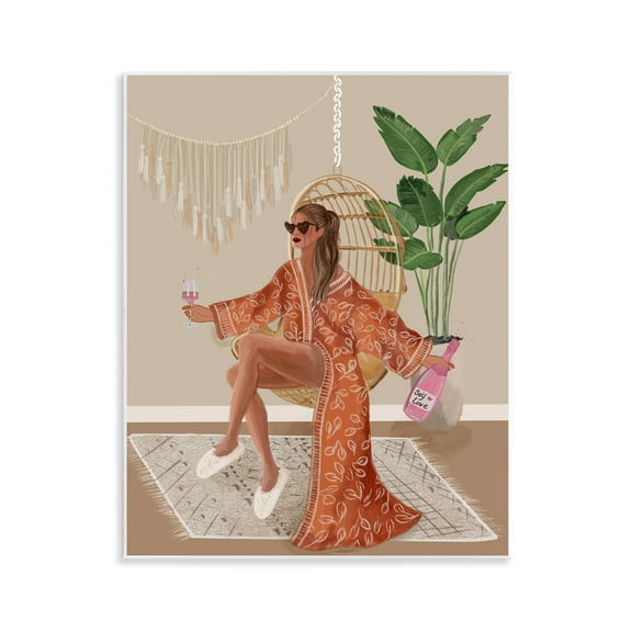 Stupell Industries Boho Glam Girl Novelty Painting Unframed Art Print Wall Art, 11 x 14