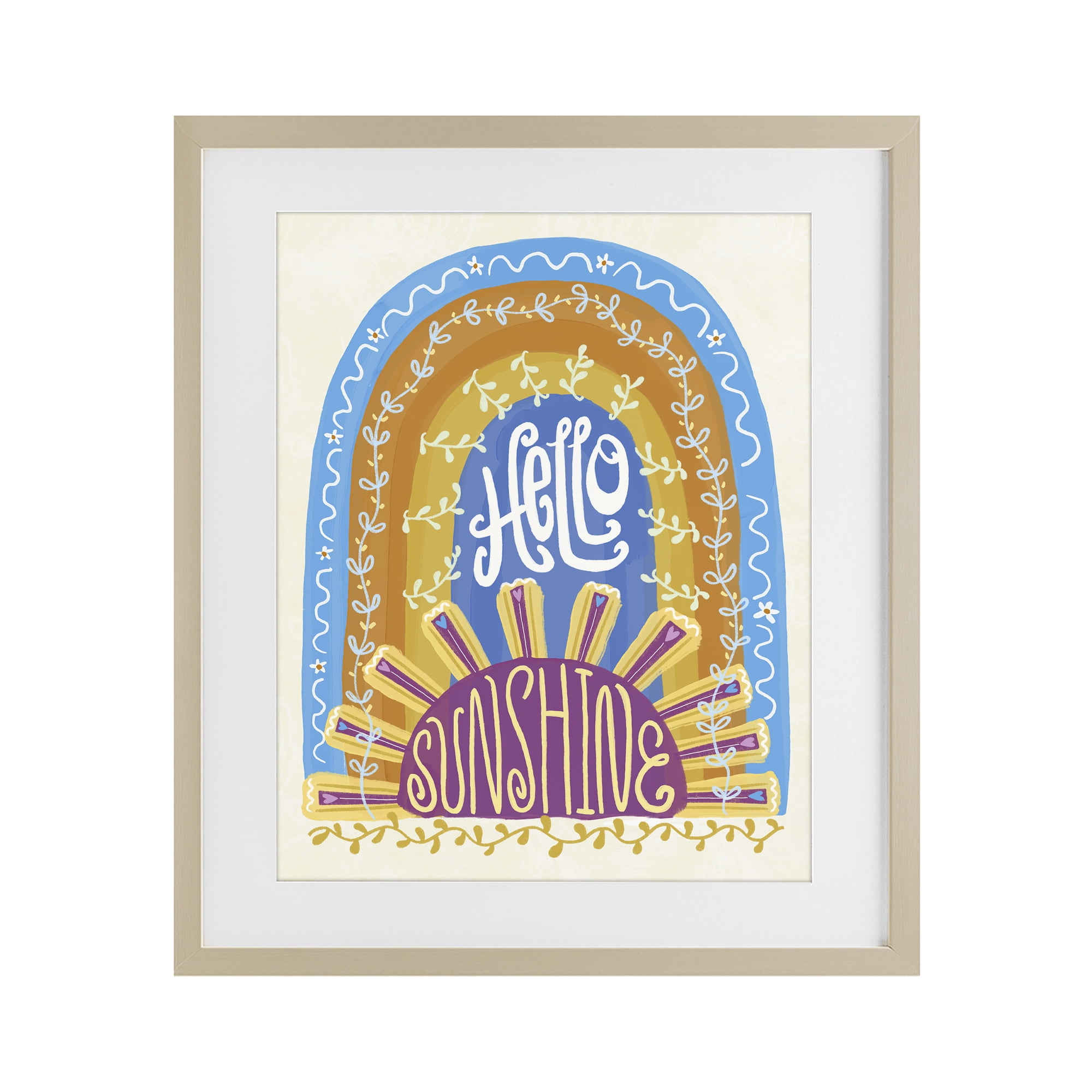 Stupell Industries Boho Hello Sunshine Birch Framed Print Under Glass, design by Connie Summers