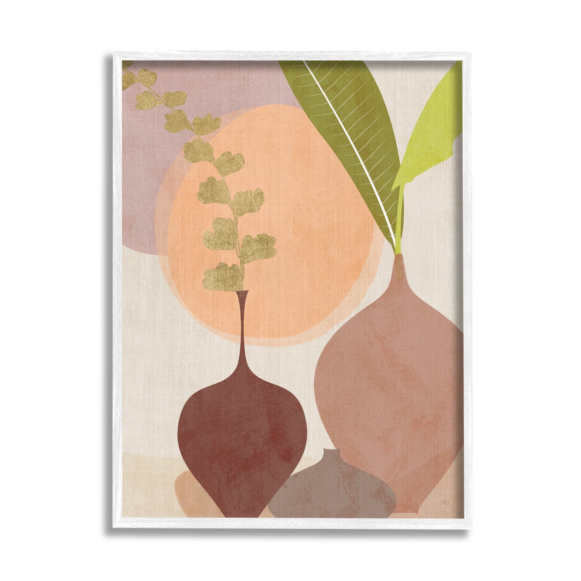 Stupell Industries Boho House Plants Botanical & Floral Painting White Framed Art Print Wall Art, 24 x 30
