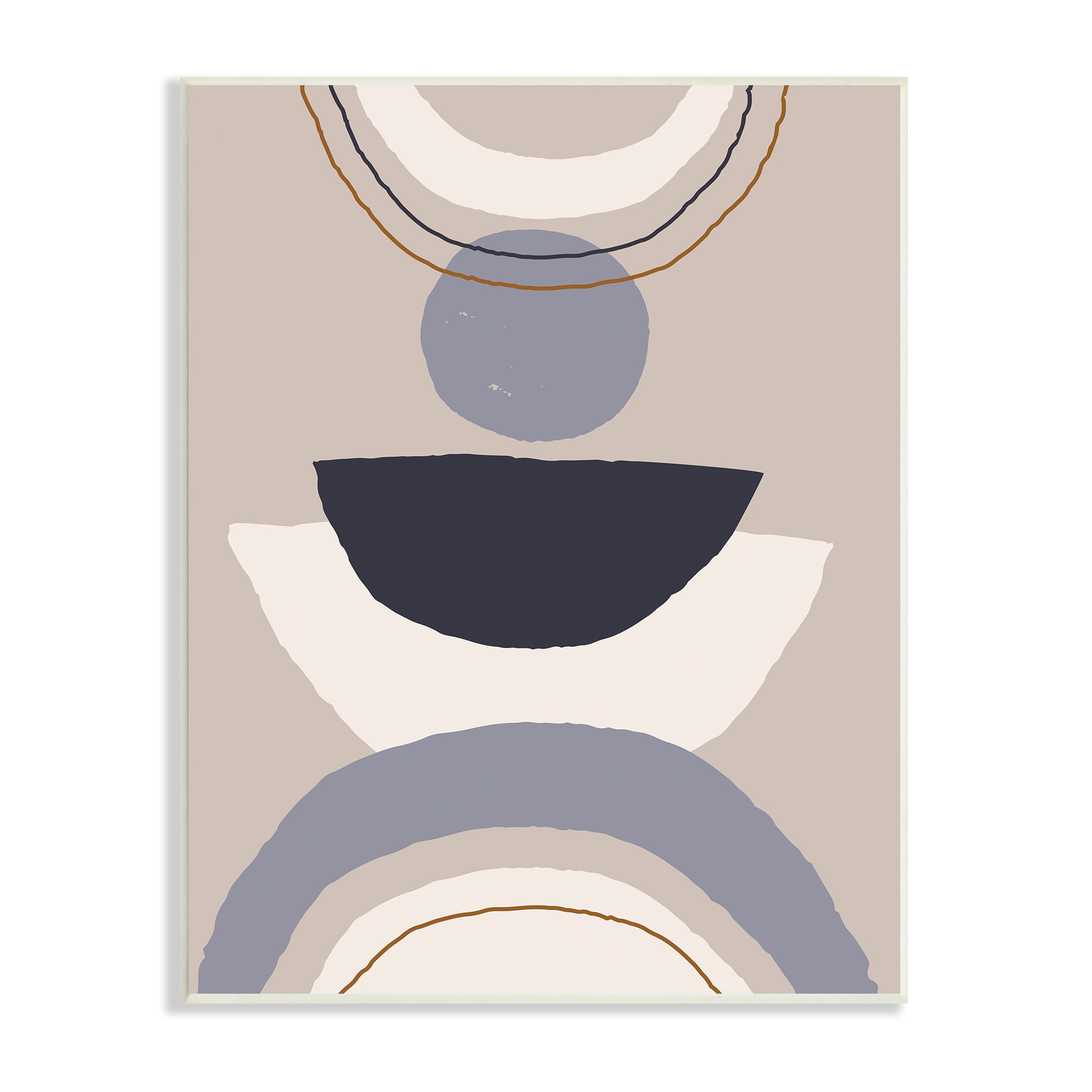 Stupell Industries Boho Inspired Abstraction Layered Blue Circular Shapes, 13 x 19, Designed by Jess Bruggink