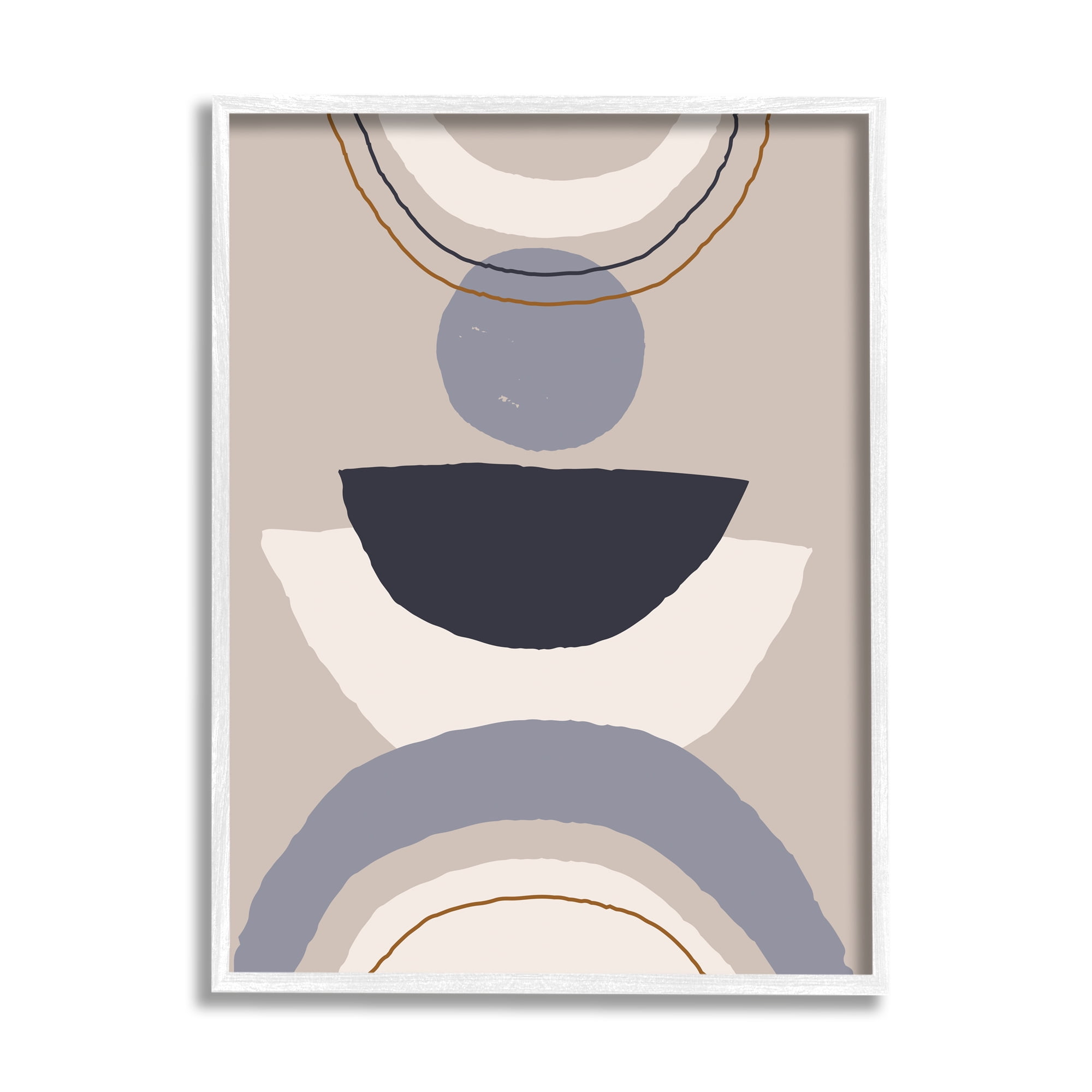 Stupell Industries Boho Inspired Abstraction Layered Blue Circular Shapes, 16 x 20, Designed by Jess Bruggink