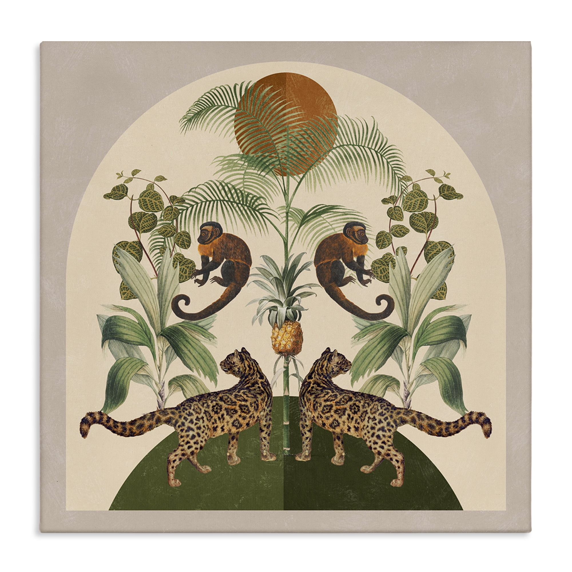Stupell Industries Boho Jungle Animals Landscape Painting Gallery Wrapped Canvas Art Print Wall Art, 30 x 30