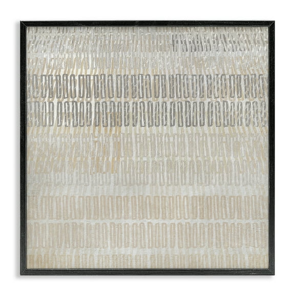 Stupell Industries Boho Layered Shapes Pattern Abstract Painting Black Framed Art Print Wall Art, 12 x 12