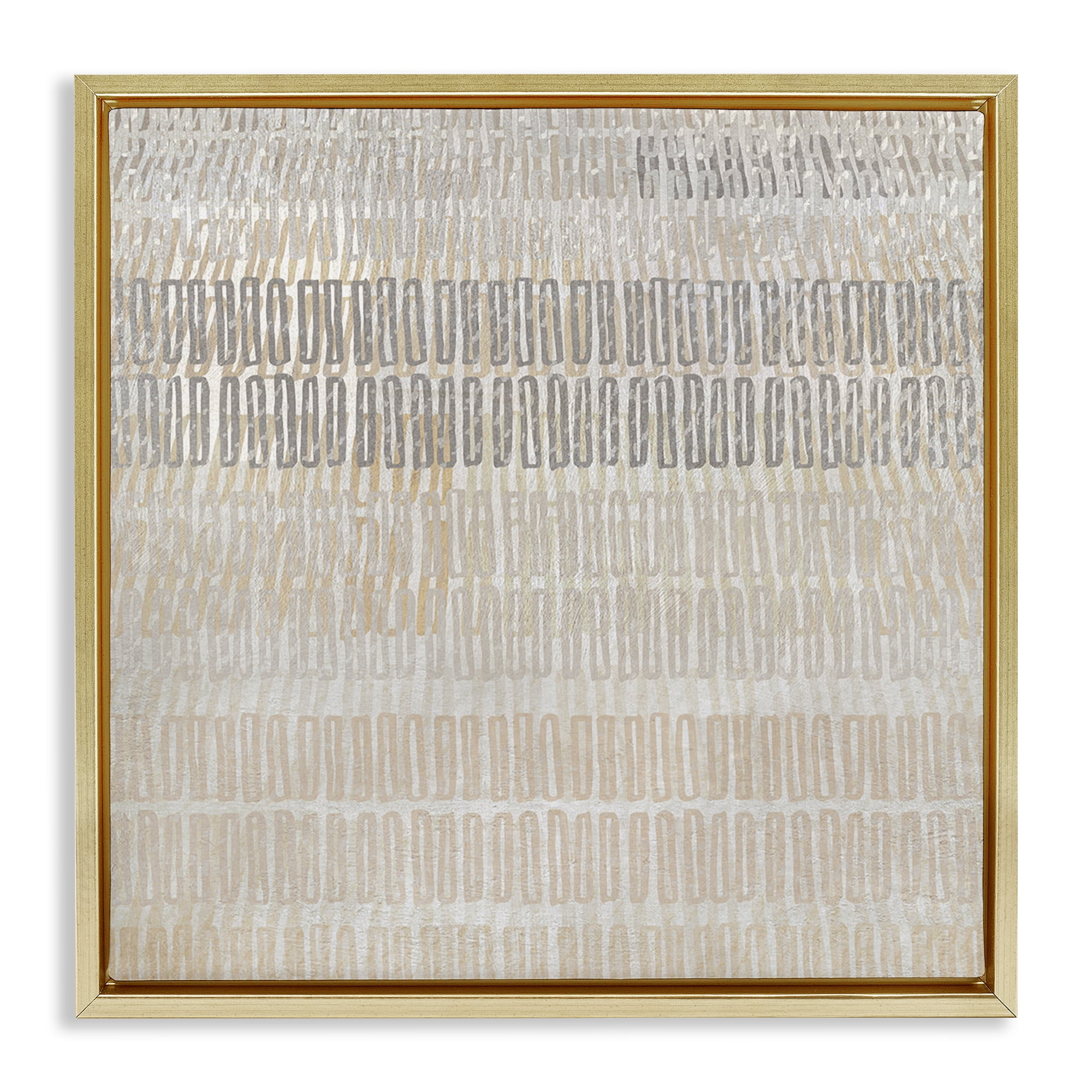 Stupell Industries Boho Layered Shapes Pattern Abstract Painting Gold Floater Framed Canvas Art Print Wall Art, 18 x 18