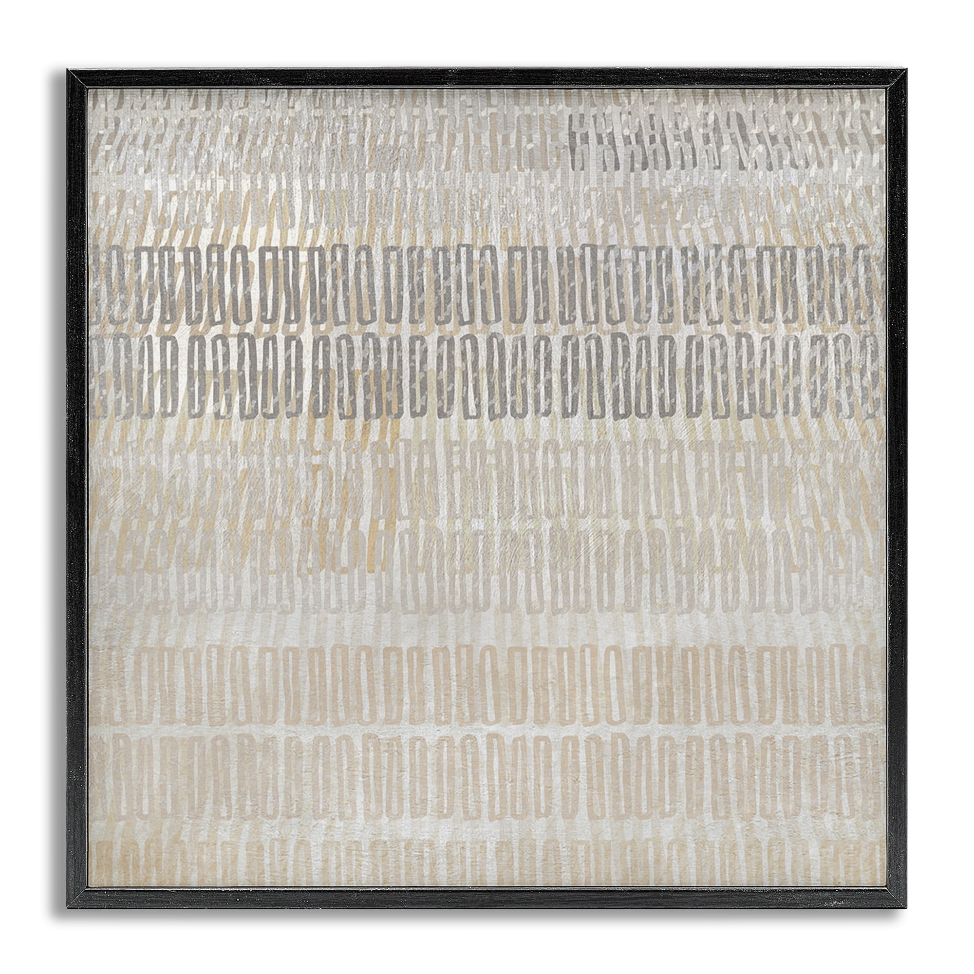 Stupell Industries Boho Layered Shapes Pattern Abstract Painting Gray Framed Art Print Wall Art, 24 x 24
