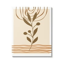 Stupell Industries Boho Leaf Sprig Botanical & Floral Painting Gallery Wrapped Canvas Art Print Wall Art, 16 x 20