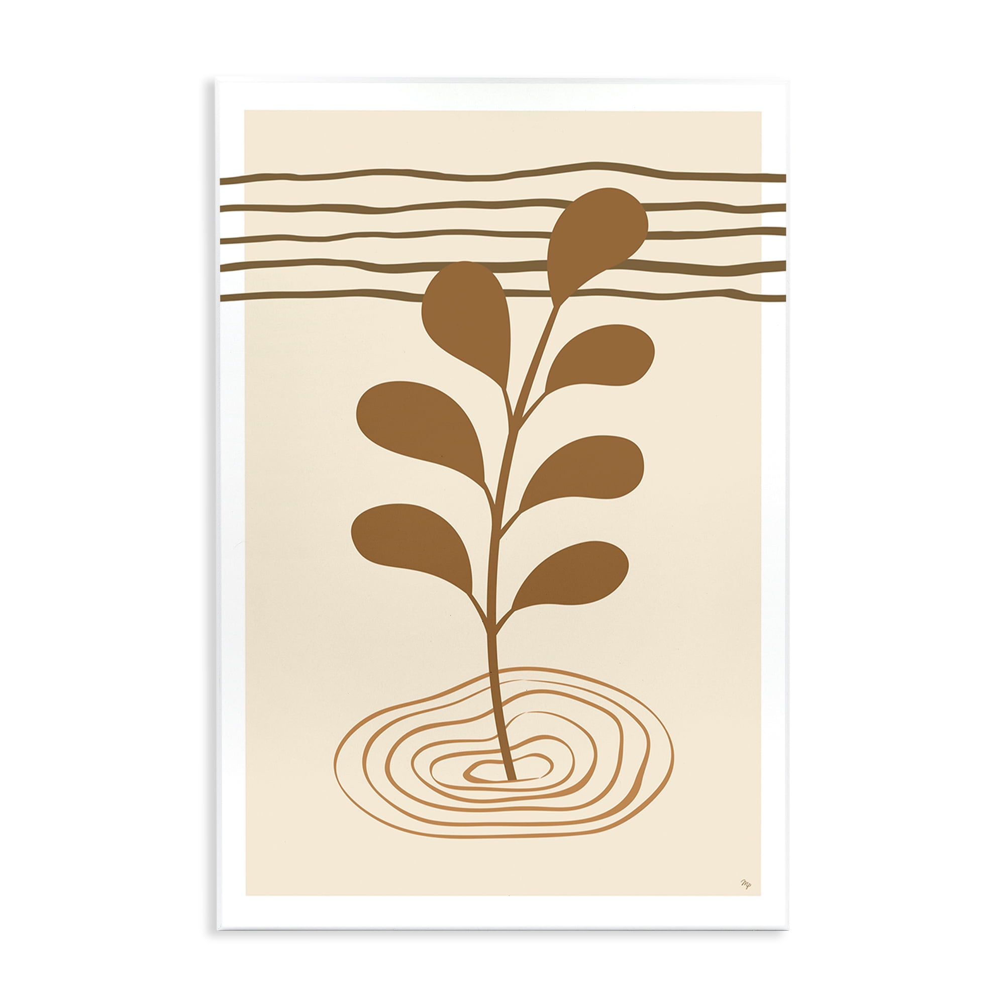 Stupell Industries Boho Leaf Sprig Botanical & Floral Painting Unframed Art Print Wall Art, 13 x 19
