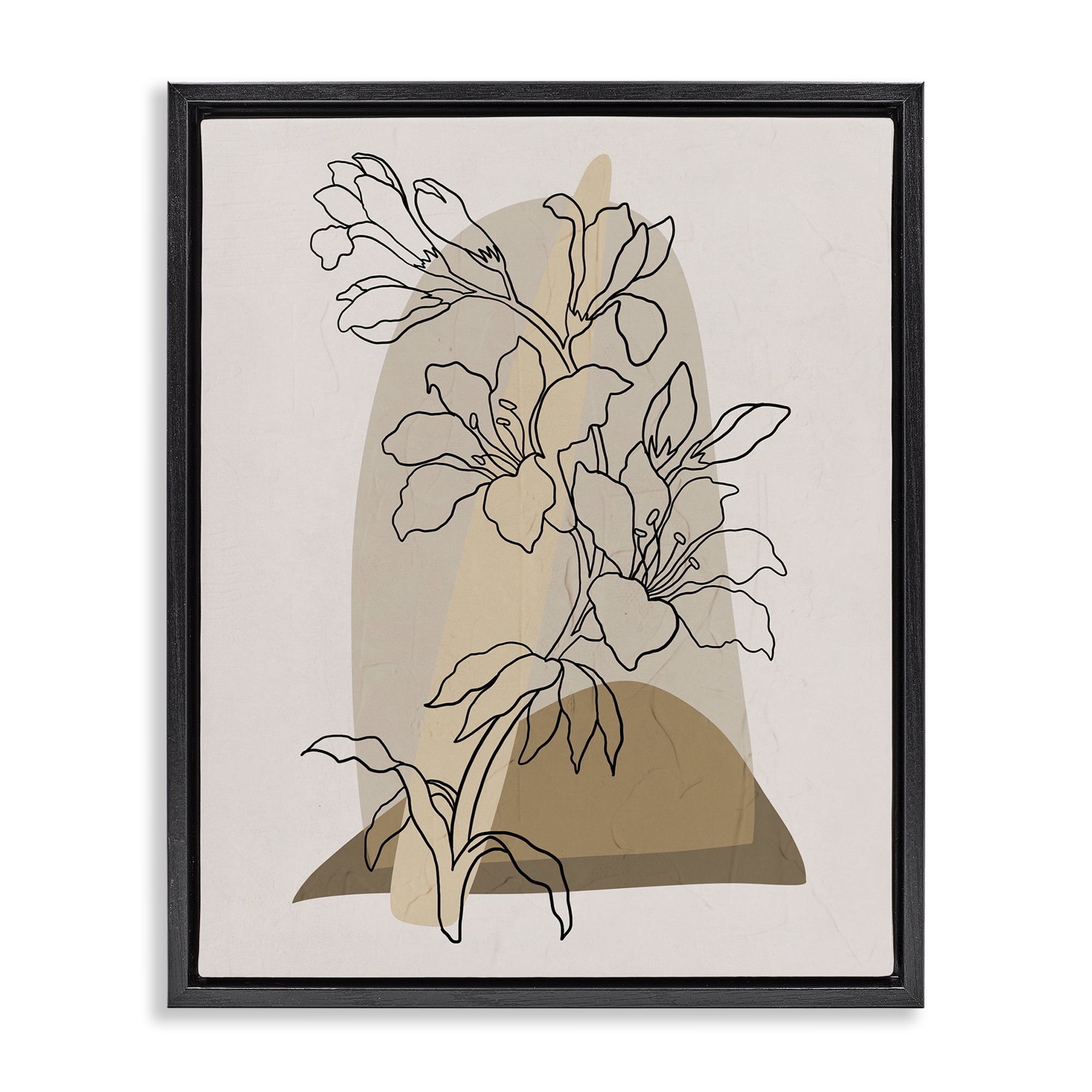 Stupell Industries Boho Lily Impression Botanical & Floral Painting Black Floater Framed Art Print Wall Art, 17 x 21