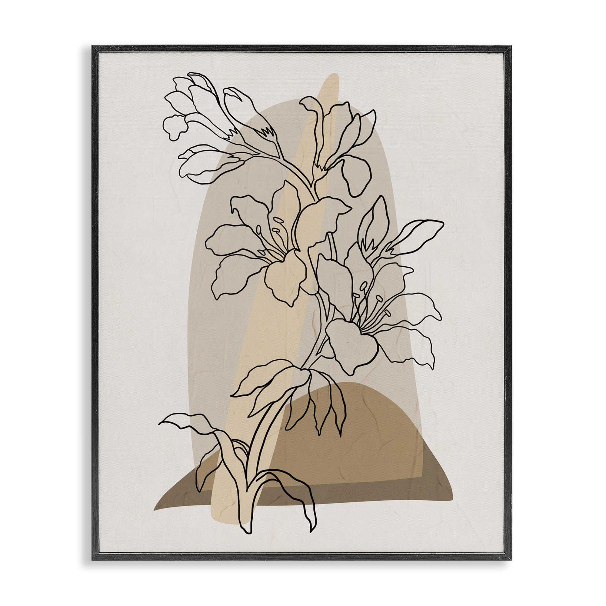 Stupell Industries Boho Lily Impression Botanical & Floral Painting Black Framed Art Print Wall Art, 11 x 14