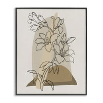 Stupell Industries Boho Lily Impression Botanical & Floral Painting Black Framed Art Print Wall Art, 11 x 14