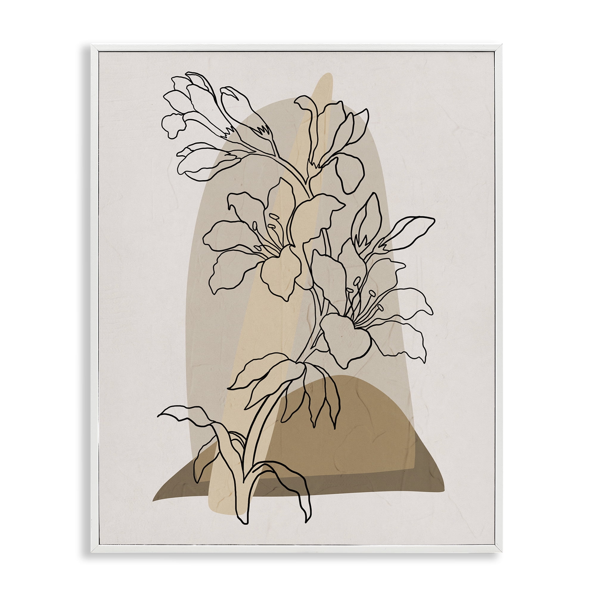 Stupell Industries Boho Lily Impression Botanical & Floral Painting White Framed Art Print Wall Art, 24 x 30