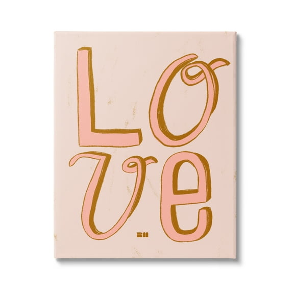 Stupell Industries Boho Love Letters Inspirational Painting Gallery Wrapped Canvas Art Print Wall Art, 24 x 30