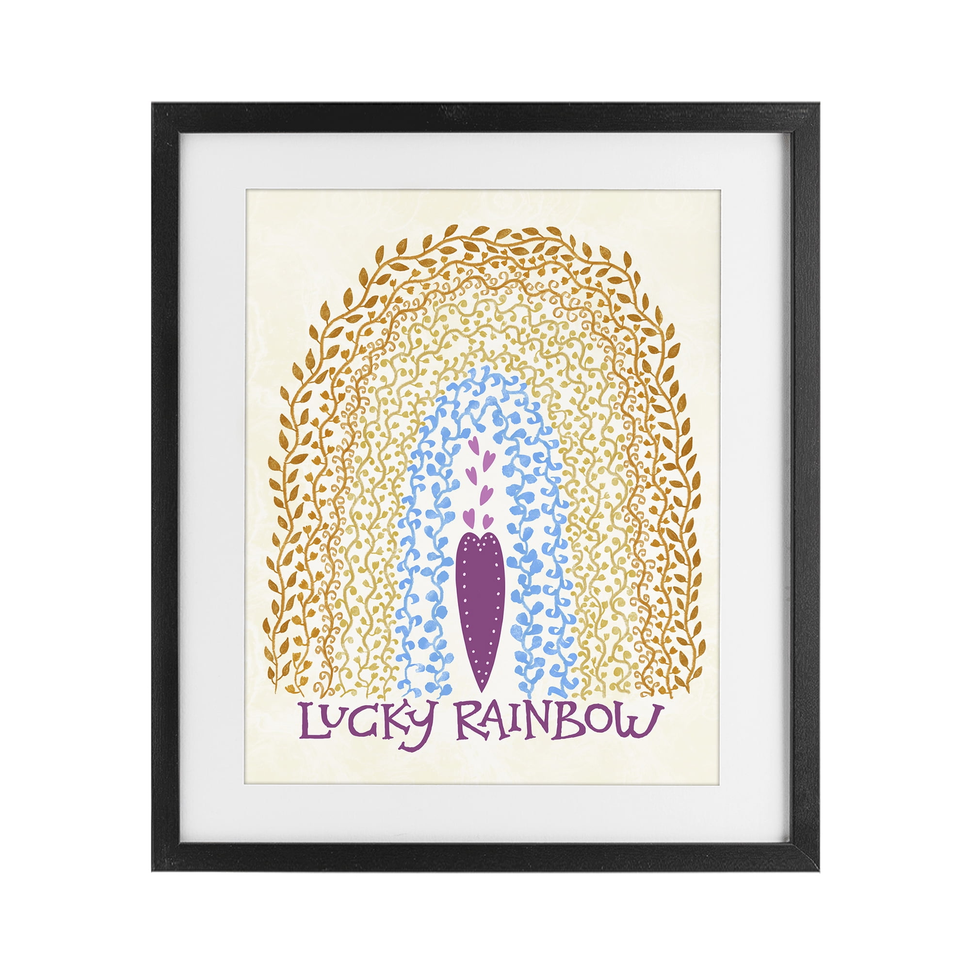 Stupell Industries Boho Lucky Rainbow Black Framed Print Under Glass, design by Connie Summers