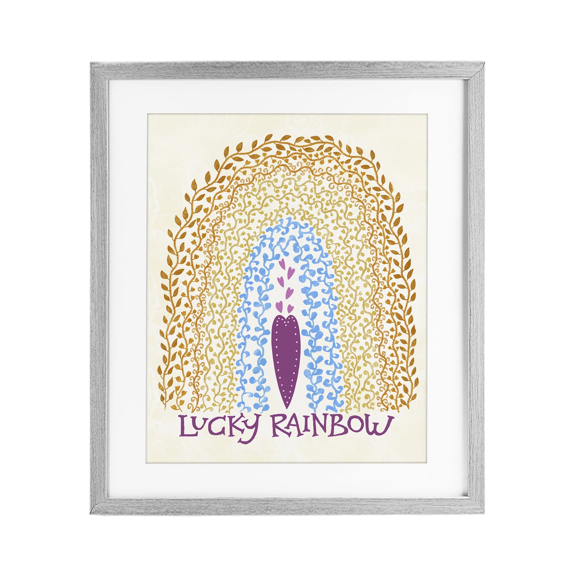 Stupell Industries Boho Lucky Rainbow Gray Framed Print Under Glass, design by Connie Summers