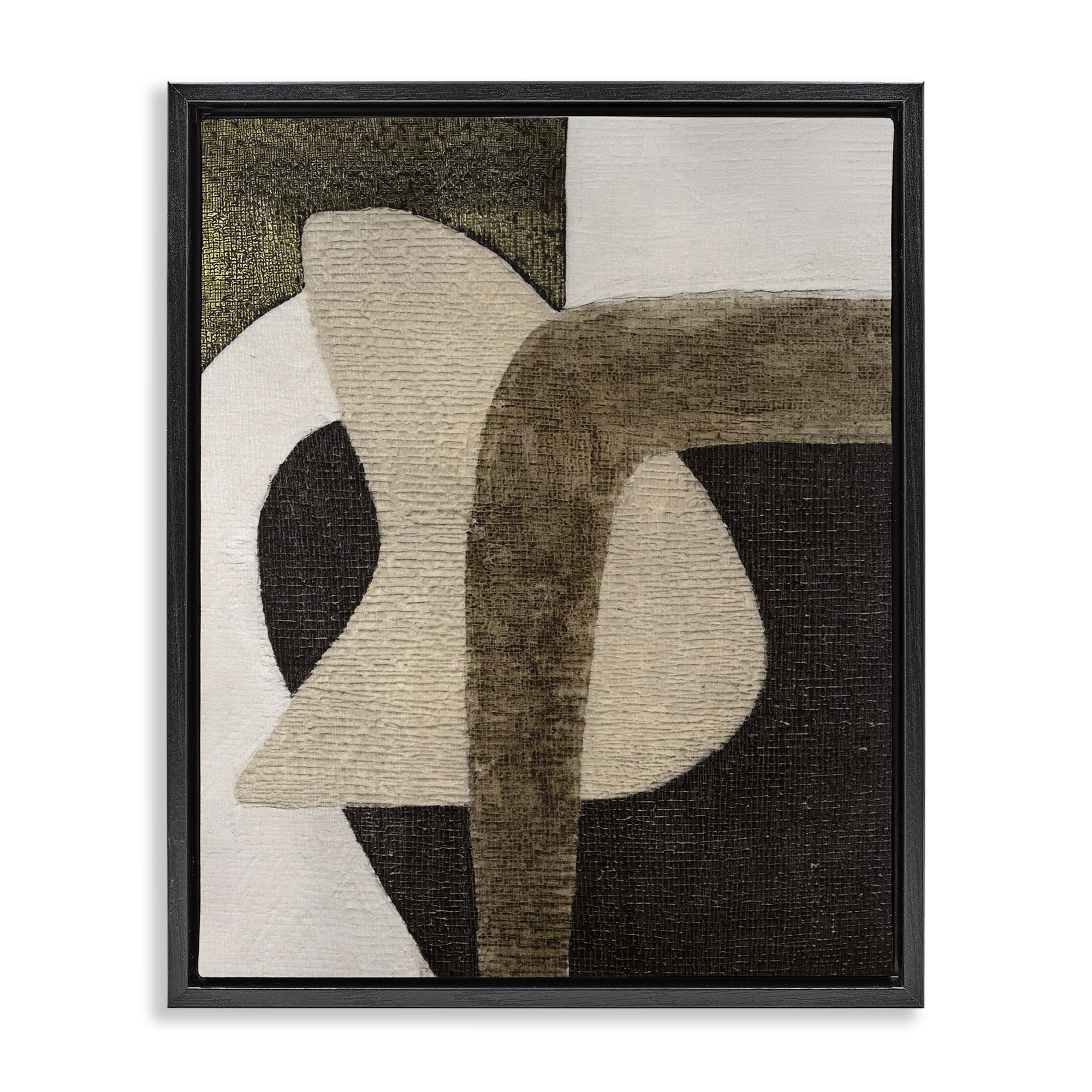 Stupell Industries Boho Modern Shape Pattern Abstract Painting Black Floater Framed Canvas Art Print Wall Art, 17 x 21