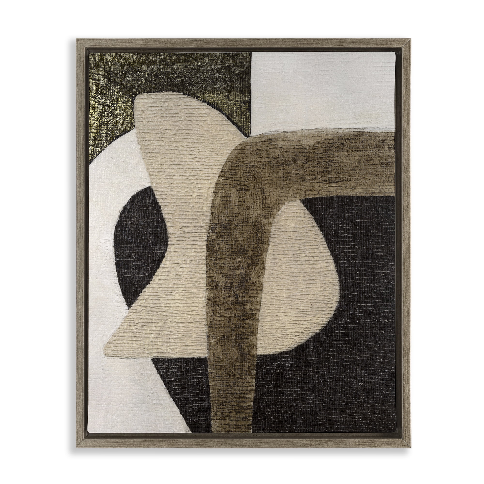 Stupell Industries Boho Modern Shape Pattern Abstract Painting Brown Floater Framed Canvas Art Print Wall Art, 17 x 21