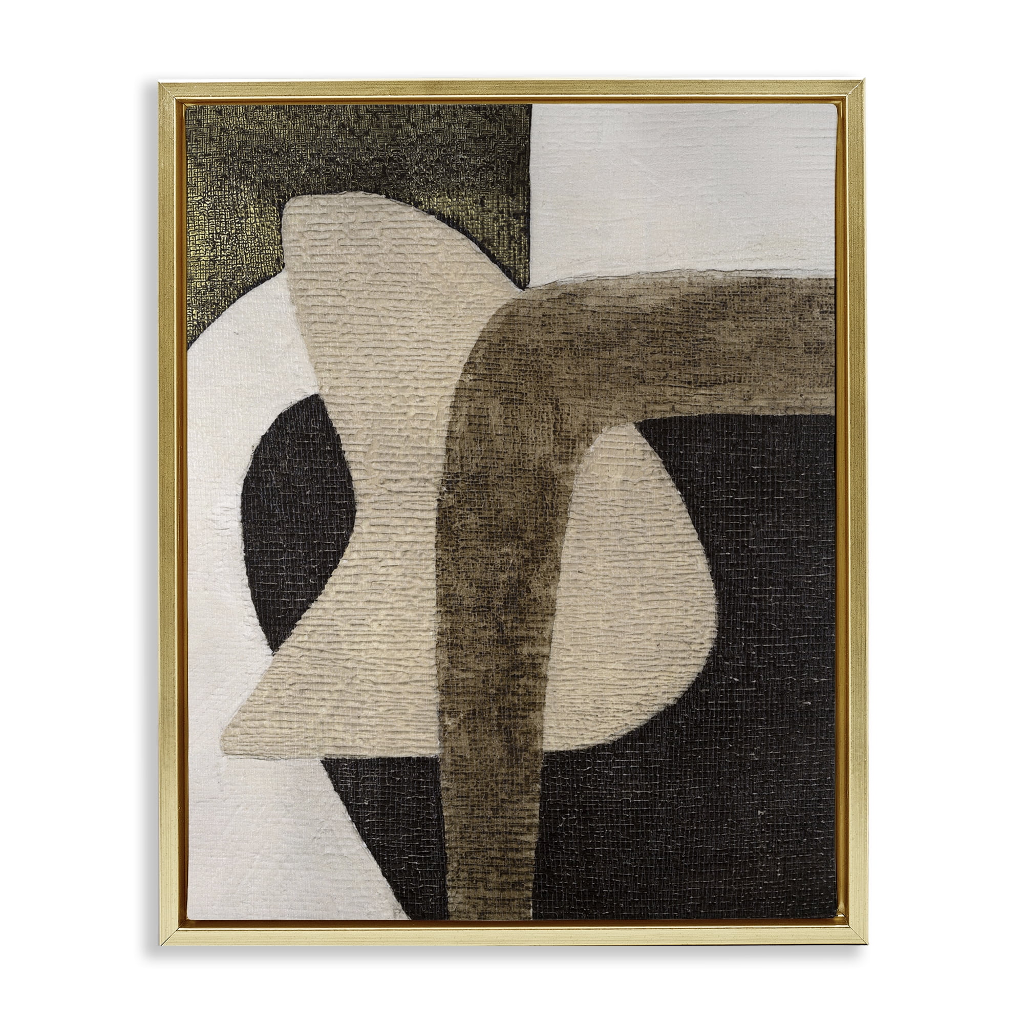 Stupell Industries Boho Modern Shape Pattern Abstract Painting Gold Floater Framed Canvas Art Print Wall Art, 25 x 31