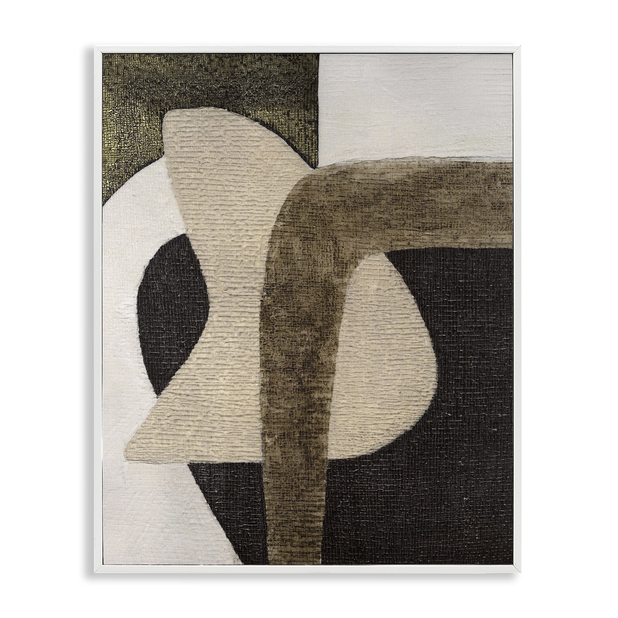 Stupell Industries Boho Modern Shape Pattern Abstract Painting White Framed Art Print Wall Art, 24 x 30