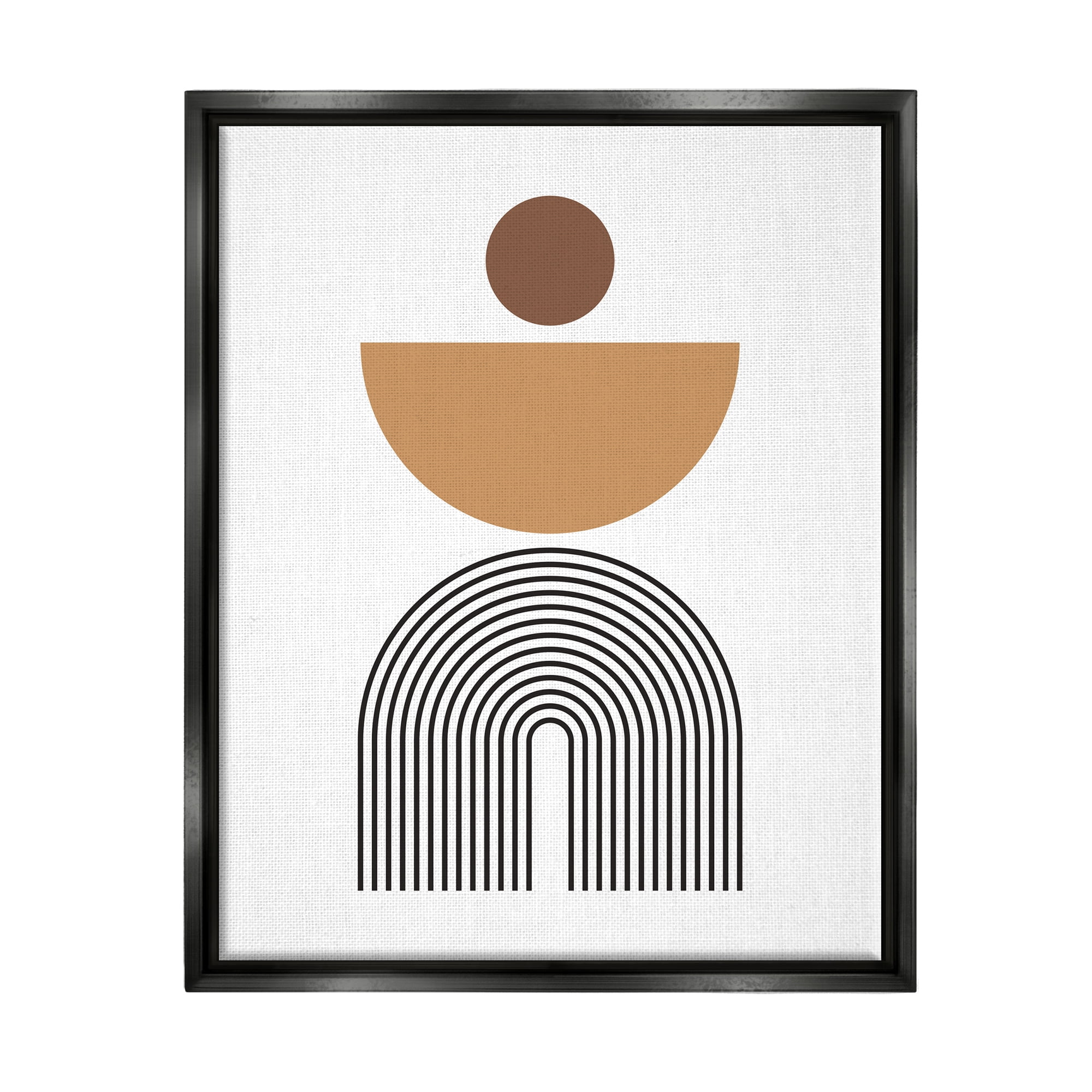 Stupell Industries Boho Modern Shapes Abstract Painting Black Floater Framed Art Print Wall Art, 25 x 31