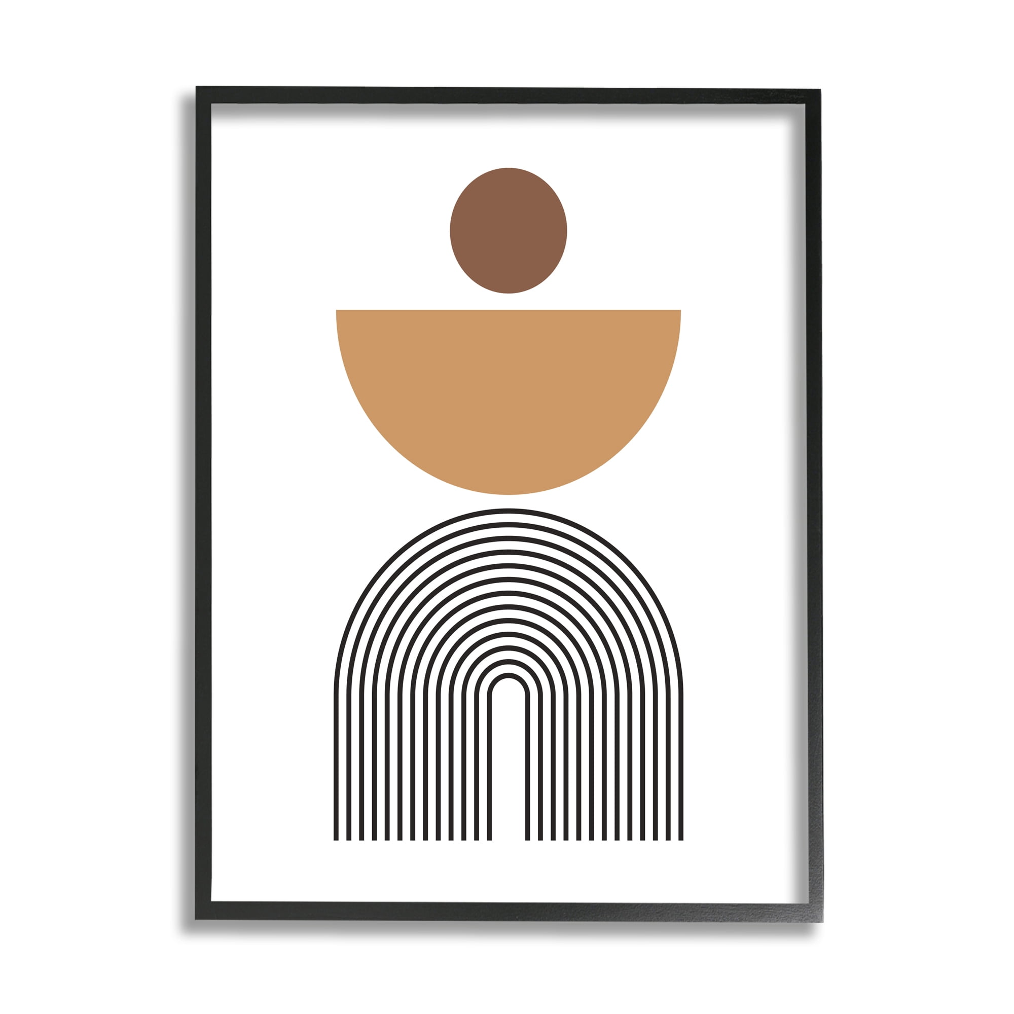 Stupell Industries Boho Modern Shapes Abstract Painting Black Framed Art Print Wall Art, 11 x 14
