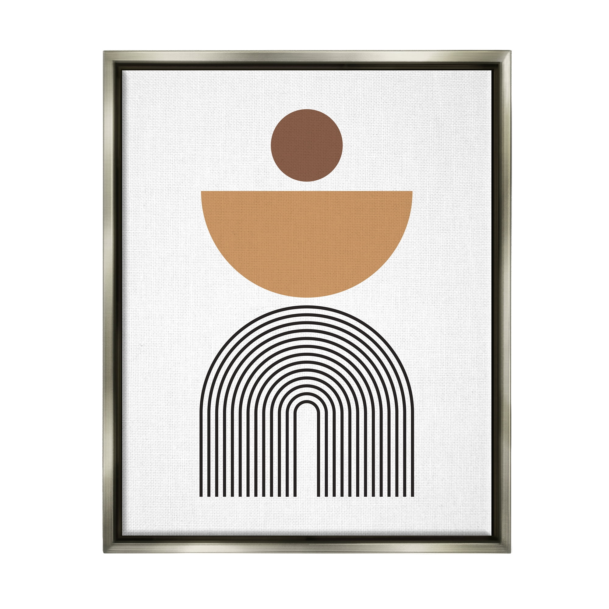 Stupell Industries Boho Modern Shapes Abstract Painting Gray Floater Framed Art Print Wall Art, 17 x 21