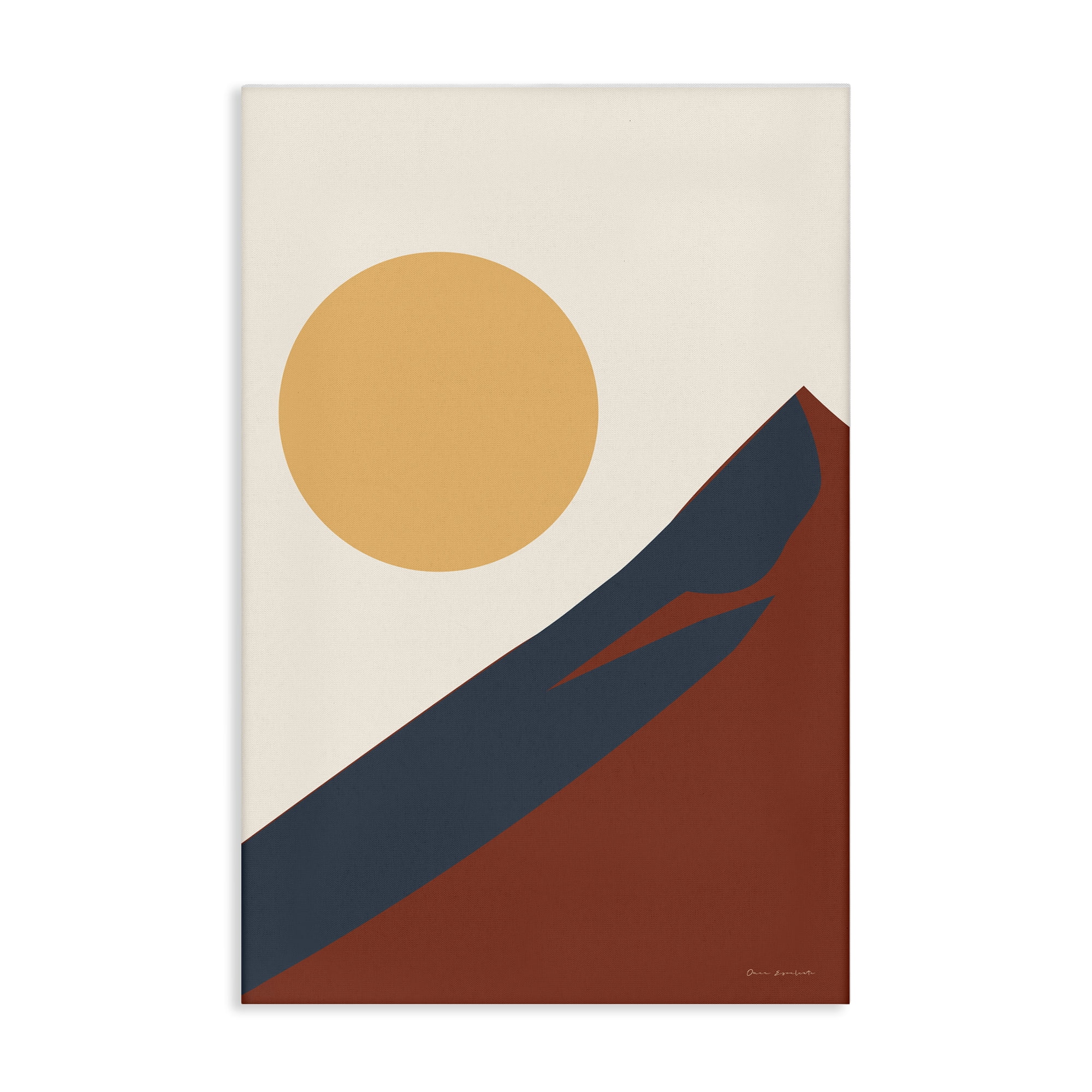 Stupell Industries Boho Mountain Peak & Sun Landscape & Nature Painting Wrapped Canvas Art Print Wall Art, 30 x 45