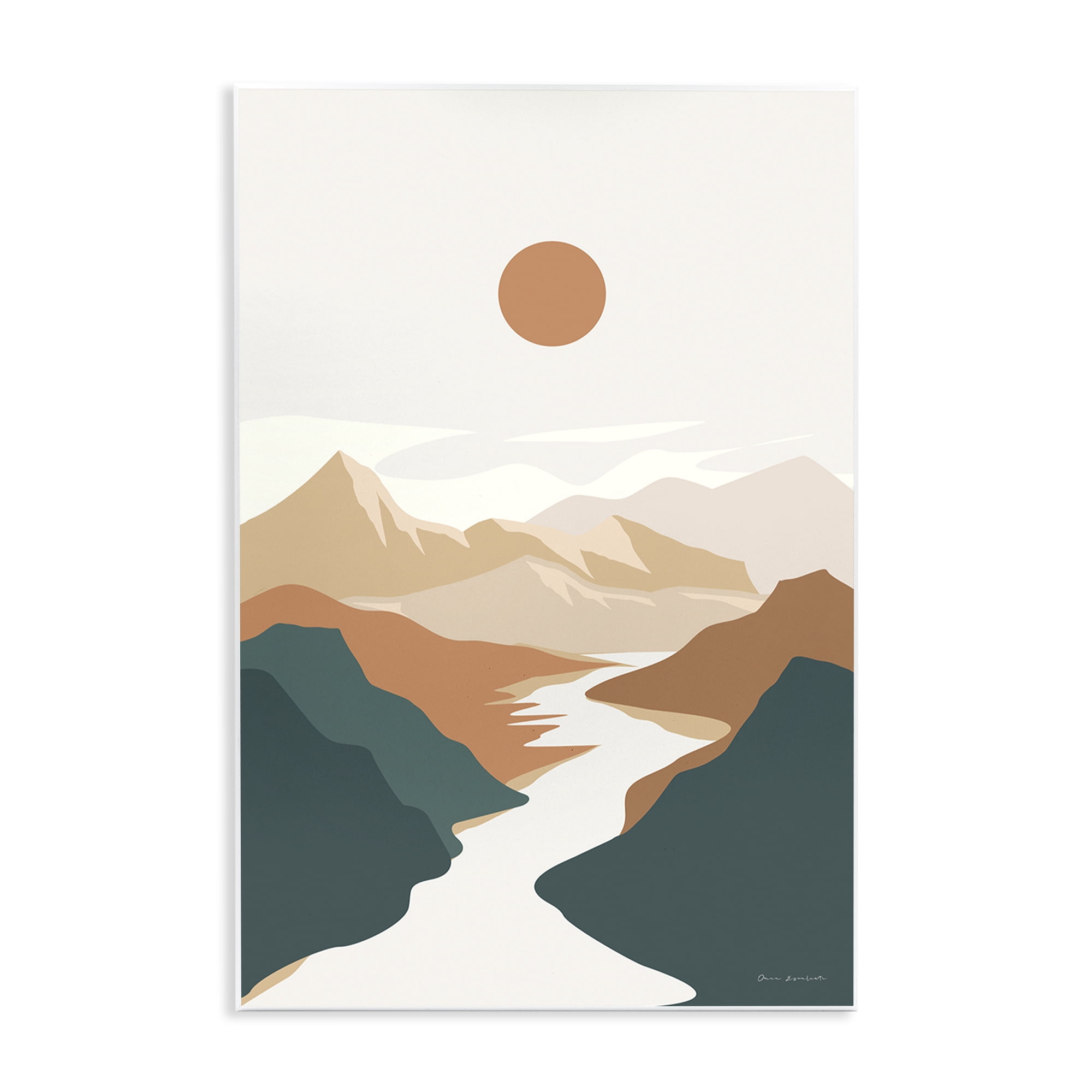 Stupell Industries Boho Mountain Valley Landscape & Nature Painting Unframed Art Print Wall Art, 10 x 15