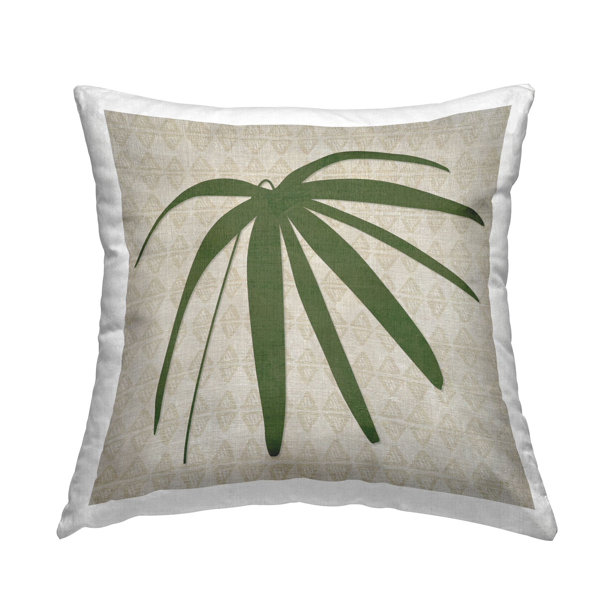 Stupell Industries Boho Palm Leaf Decorative Printed Throw Pillow, 18 x 18