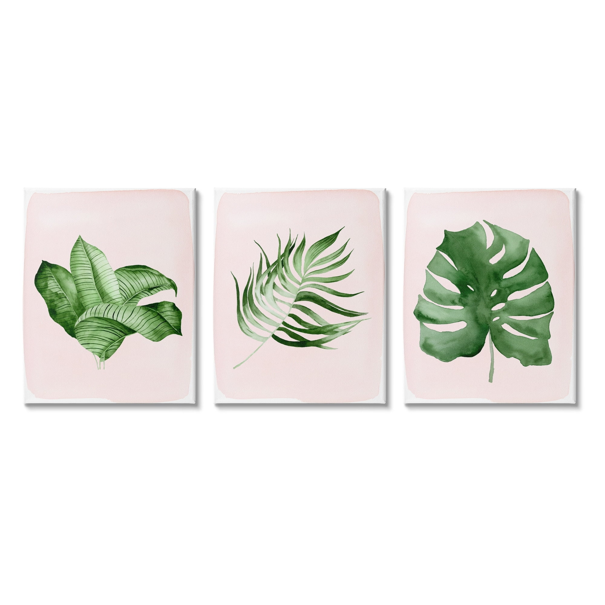 Stupell Industries Boho Palm Leaves over Pink Modern Tropical Plants, 24 x 30,Design by Lettered and Lined