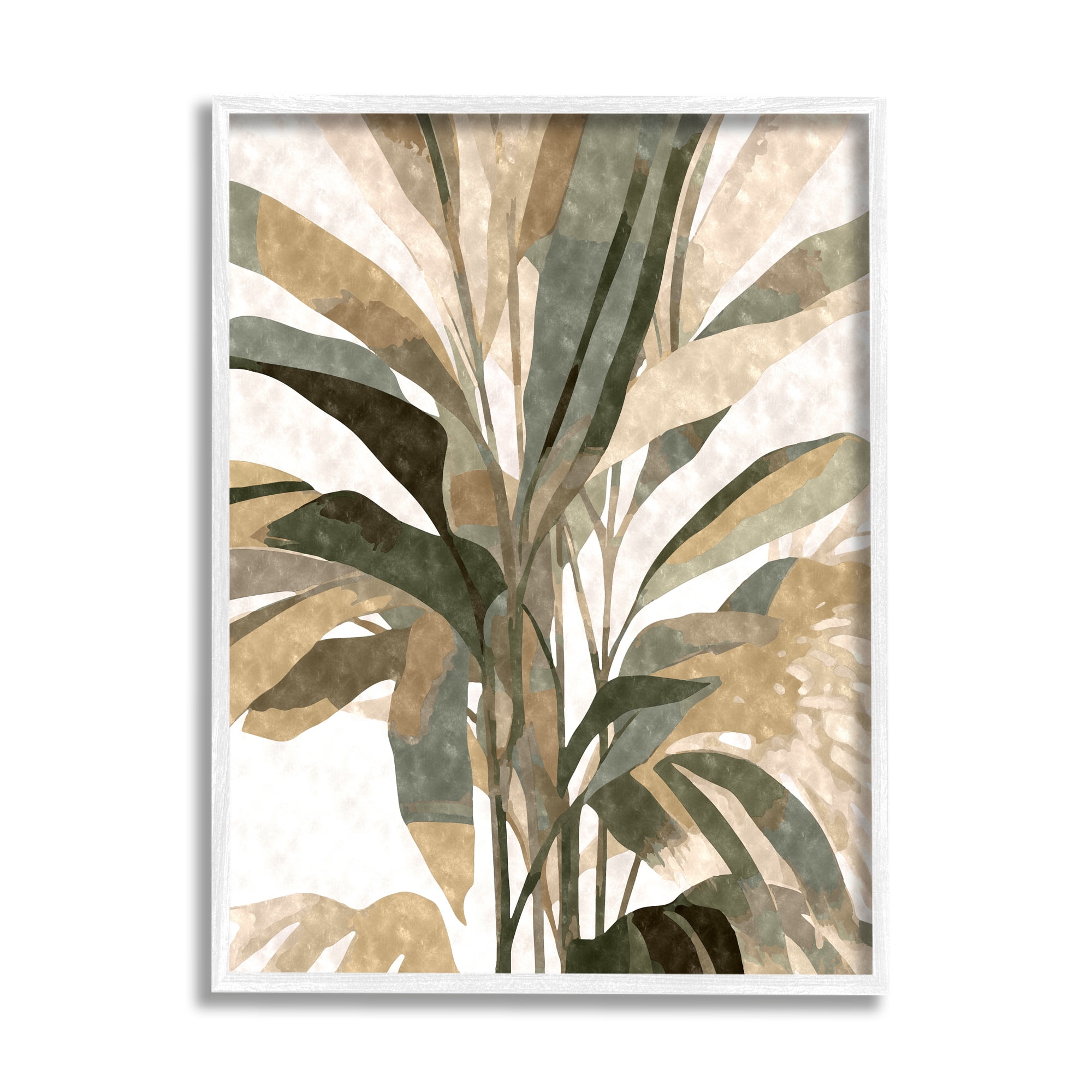 Stupell Industries Boho Palm Plant Botanical & Floral Painting White Framed Art Print Wall Art, 24 x 30