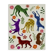 Stupell Industries Boho Patterned Cheetahs Animals & Insects Painting Gallery Wrapped Canvas Art Print Wall Art, 16 x 20