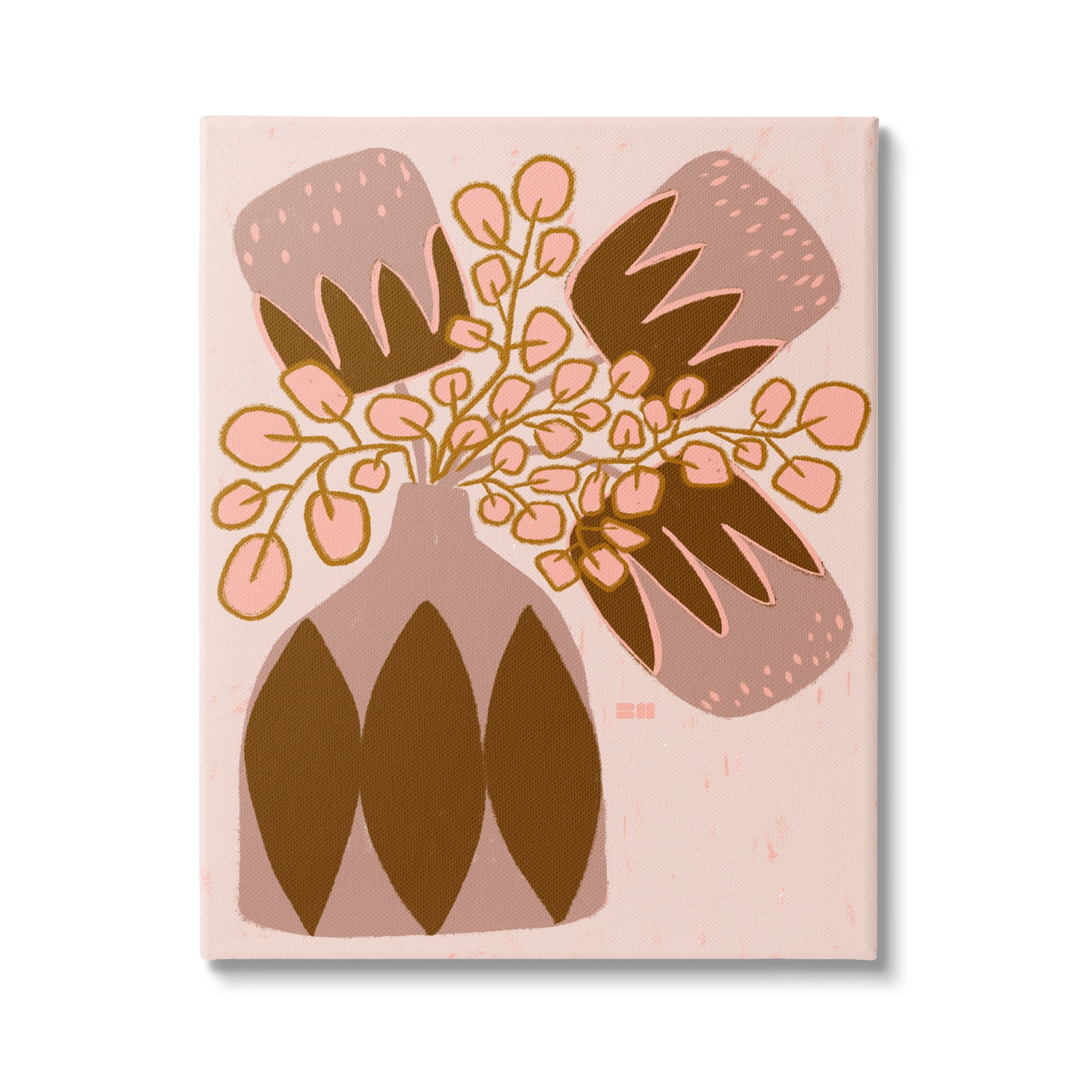 Stupell Industries Boho Patterned Vase Botanical & Floral Painting Gallery Wrapped Canvas Art Print Wall Art, 30 x 40