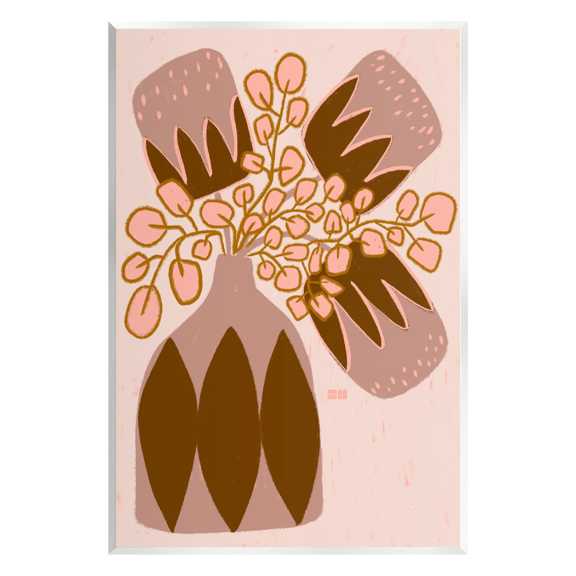 Stupell Industries Boho Patterned Vase Botanical & Floral Painting Unframed Art Print Wall Art, 13 x 19