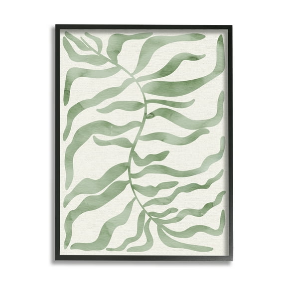 Stupell Industries Boho Plant Leaves Botanical & Floral Painting Black Framed Art Print Wall Art, 11 x 14