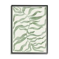 Stupell Industries Boho Plant Leaves Botanical & Floral Painting Black Framed Art Print Wall Art, 11 x 14