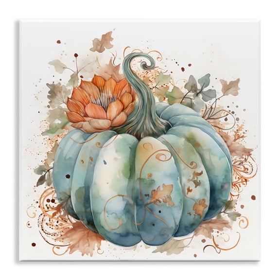 Boho Pumpkin & Blossom Wall Plaque Art, 12 x 12, Made In USA