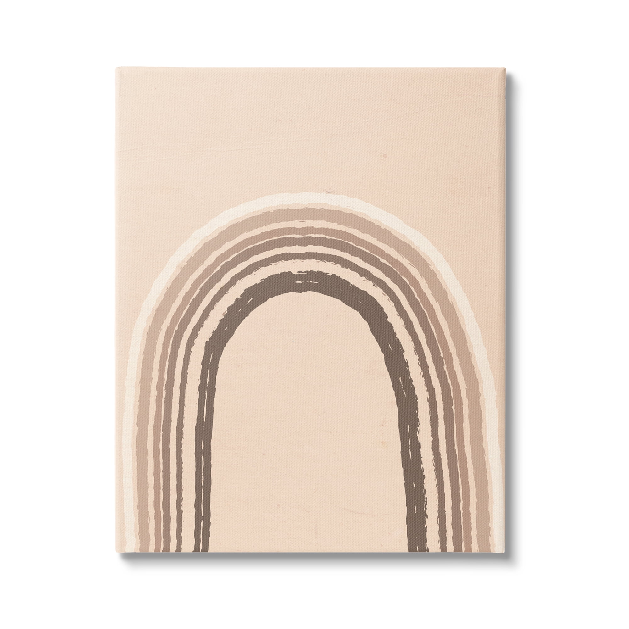 Stupell Industries Boho Rainbow Arched Stripes Neutral Brown Tones Graphic Art Gallery Wrapped Canvas Print Wall Art, Design by Caroline Alfreds