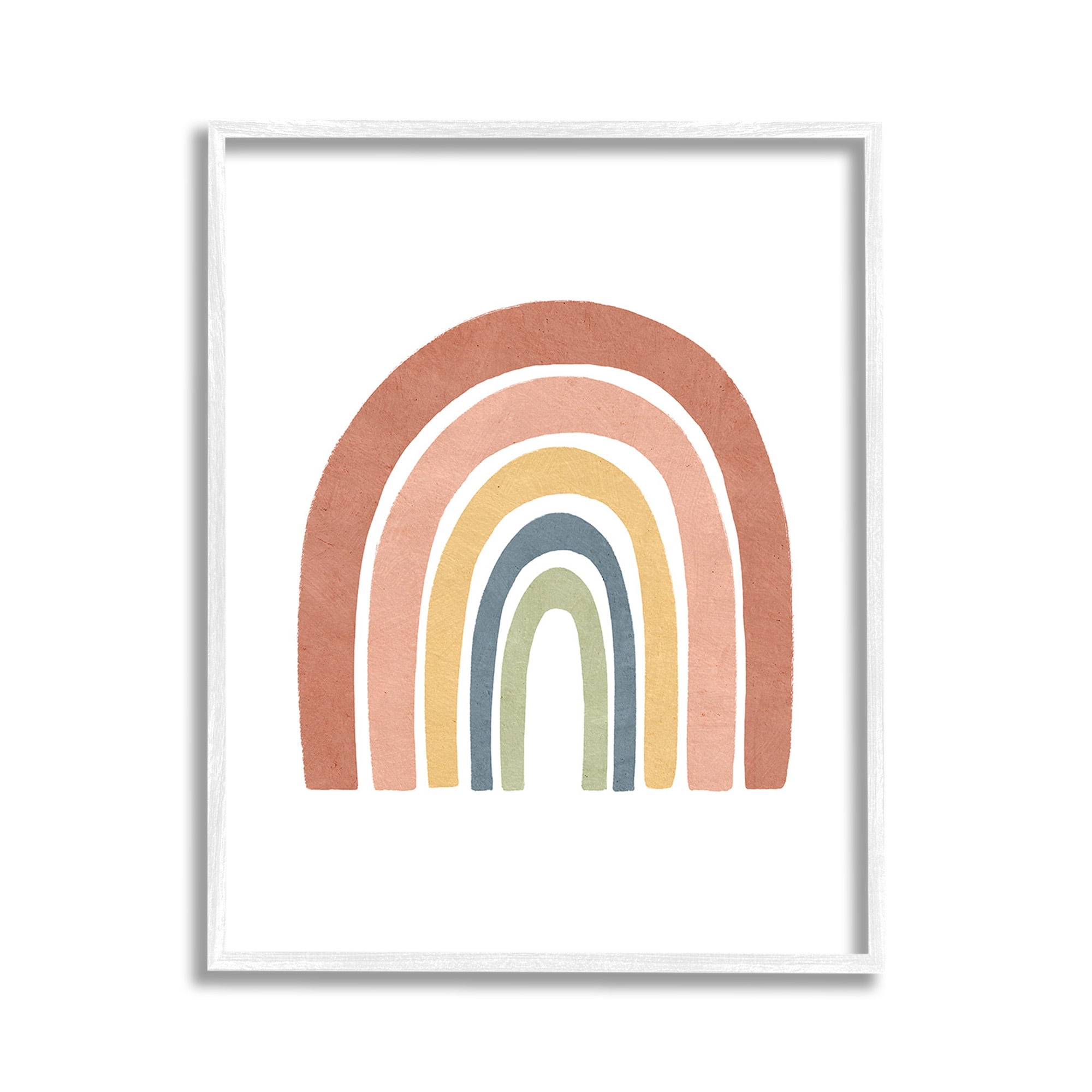 Stupell Industries Boho Rainbow Stripes Landscape Painting White Framed Art Print Wall Art, 11 x 14