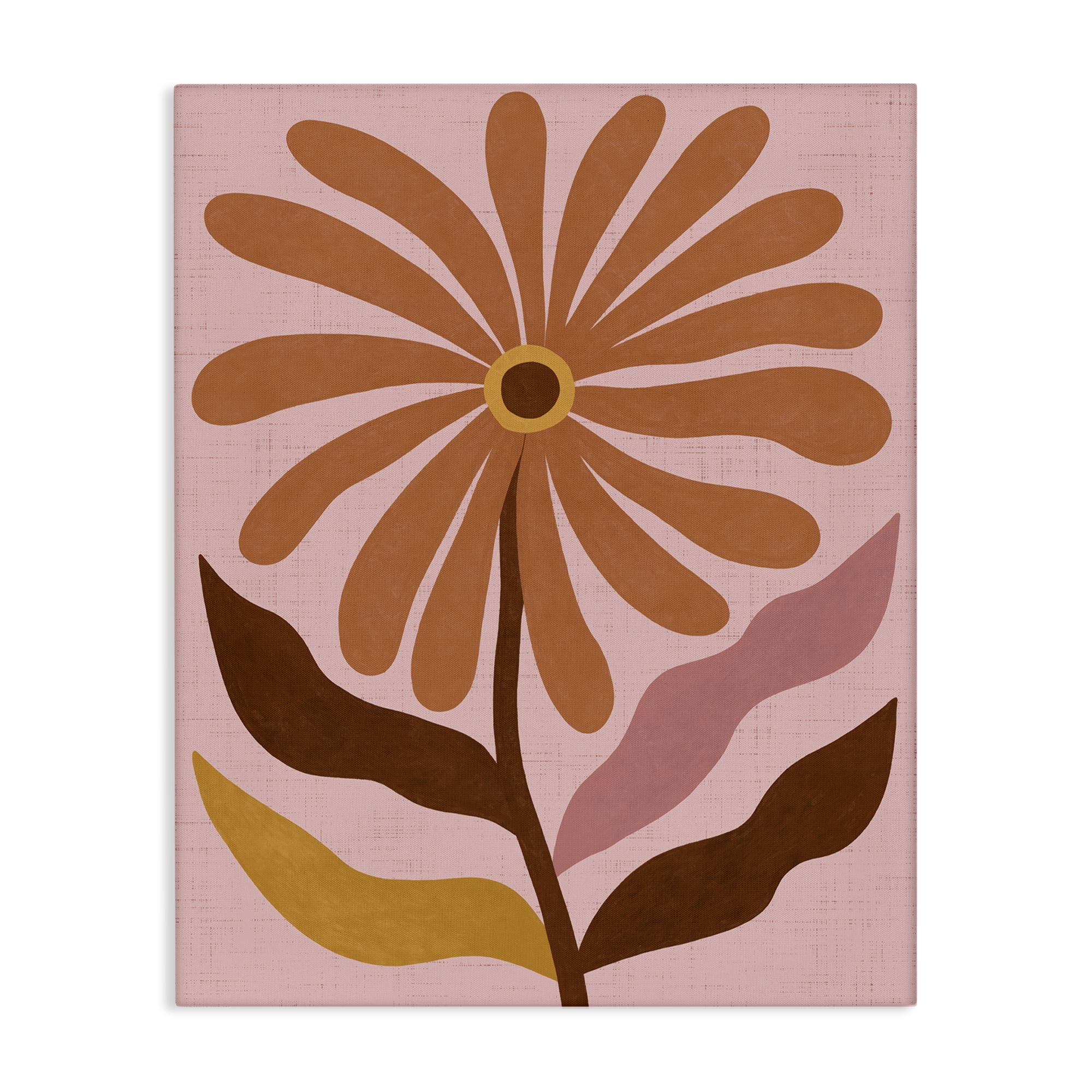 Stupell Industries Boho Retro Flower Bloom Plants & Flowers Painting Wrapped Canvas Art Print Wall Art, 16 x 20