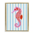 thumbnail image 1 of Stupell Industries Bohemian Boho Seahorse on Stripes Gold Floating Frame Canvas Art, 17 x 21, by Indira Prieto | IndySign, 1 of 8