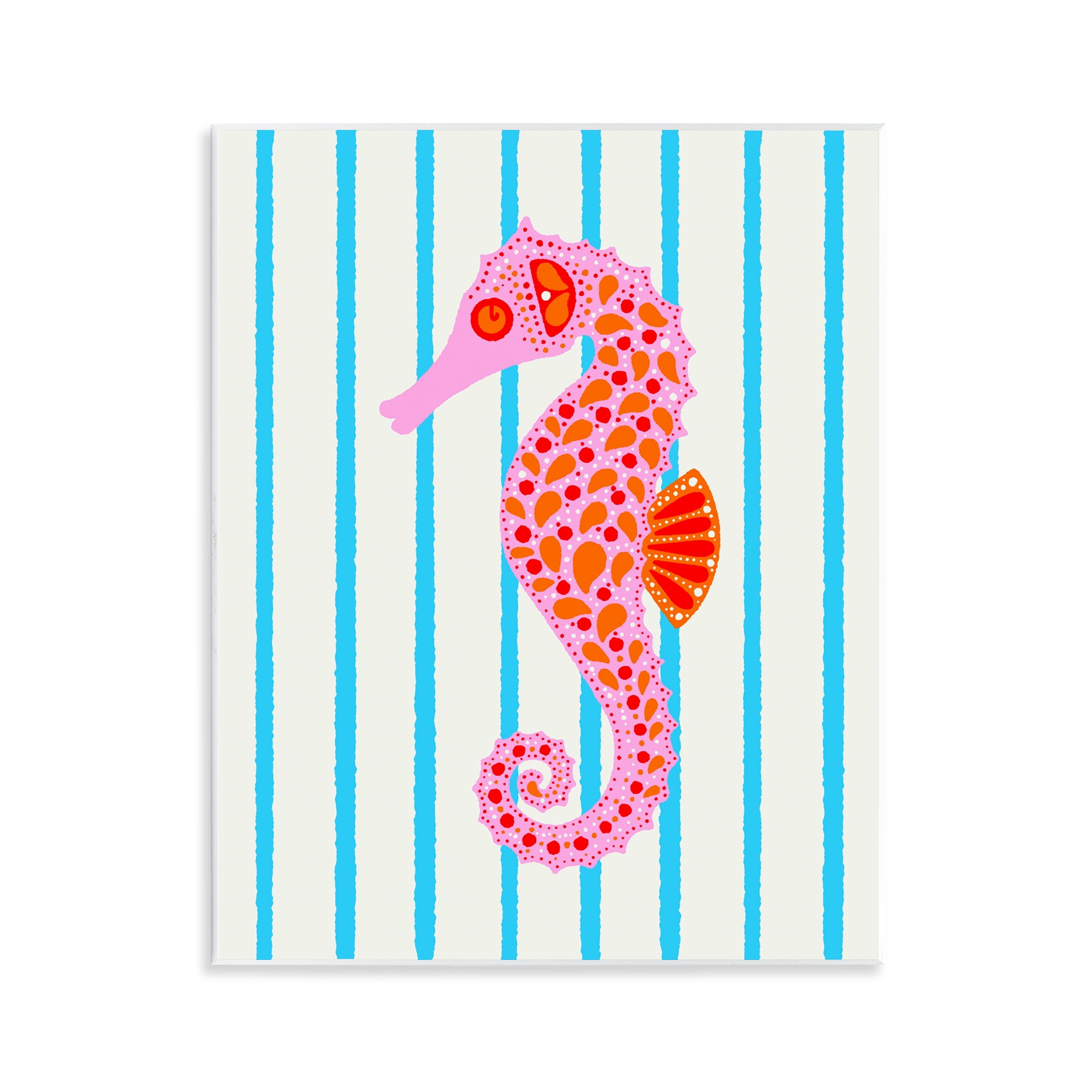 Stupell Industries Boho Seahorse on Stripes Wall Plaque Art, design by Indira Prieto | IndySign