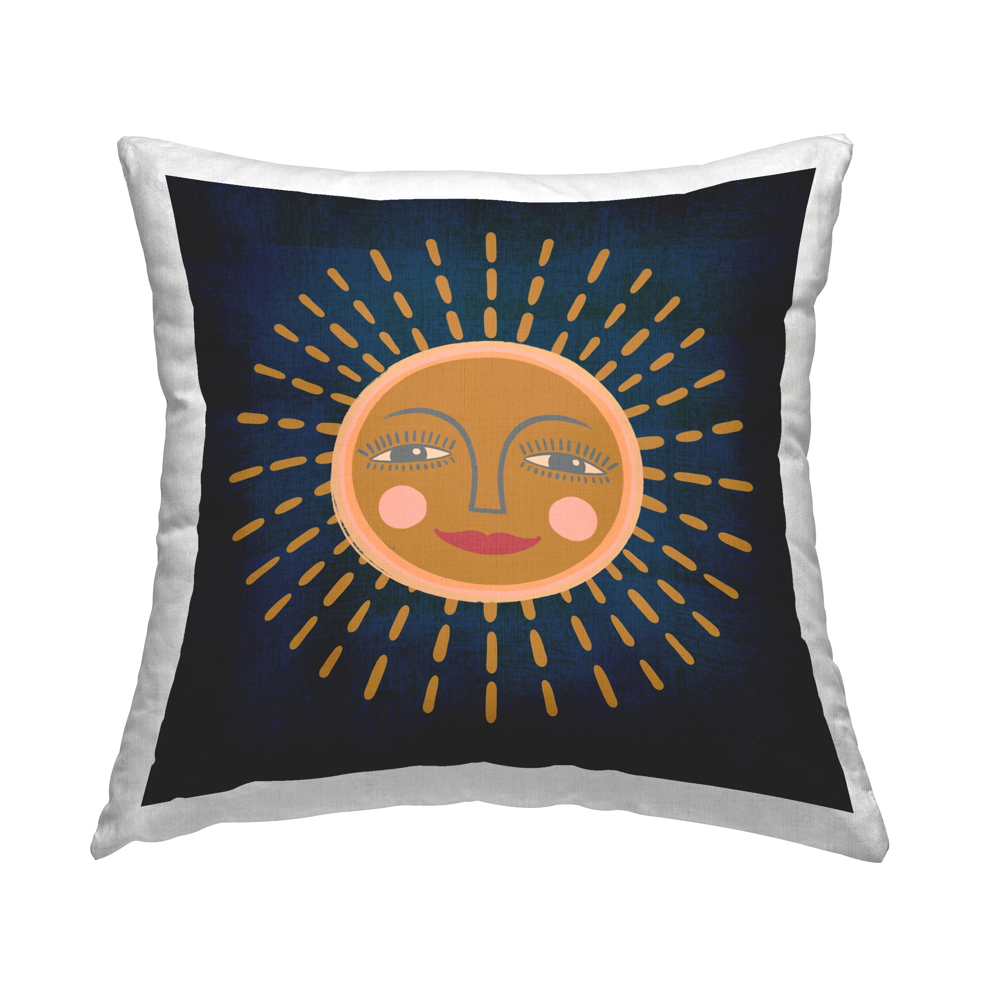 Stupell Industries Boho Smile Sun Decorative Printed Throw Pillow Design by Carrie Cantwell.