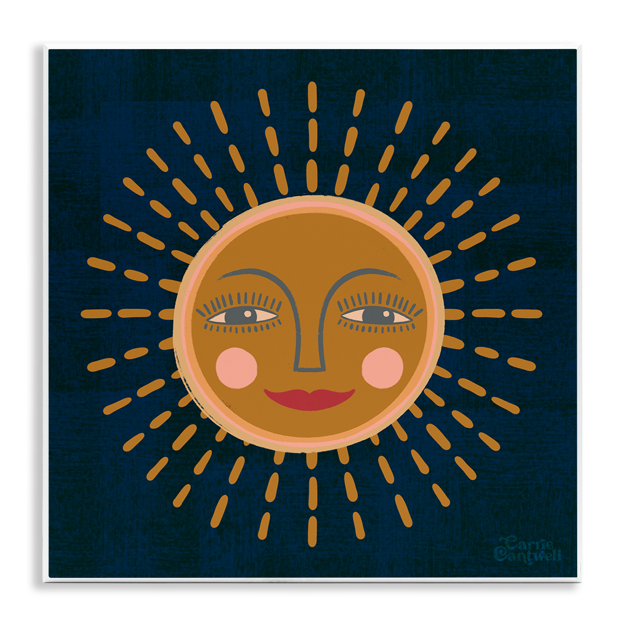 Stupell Industries Boho Smile Sun Landscape & Nature Painting Unframed Art Print Wall Art, 12 x 12
