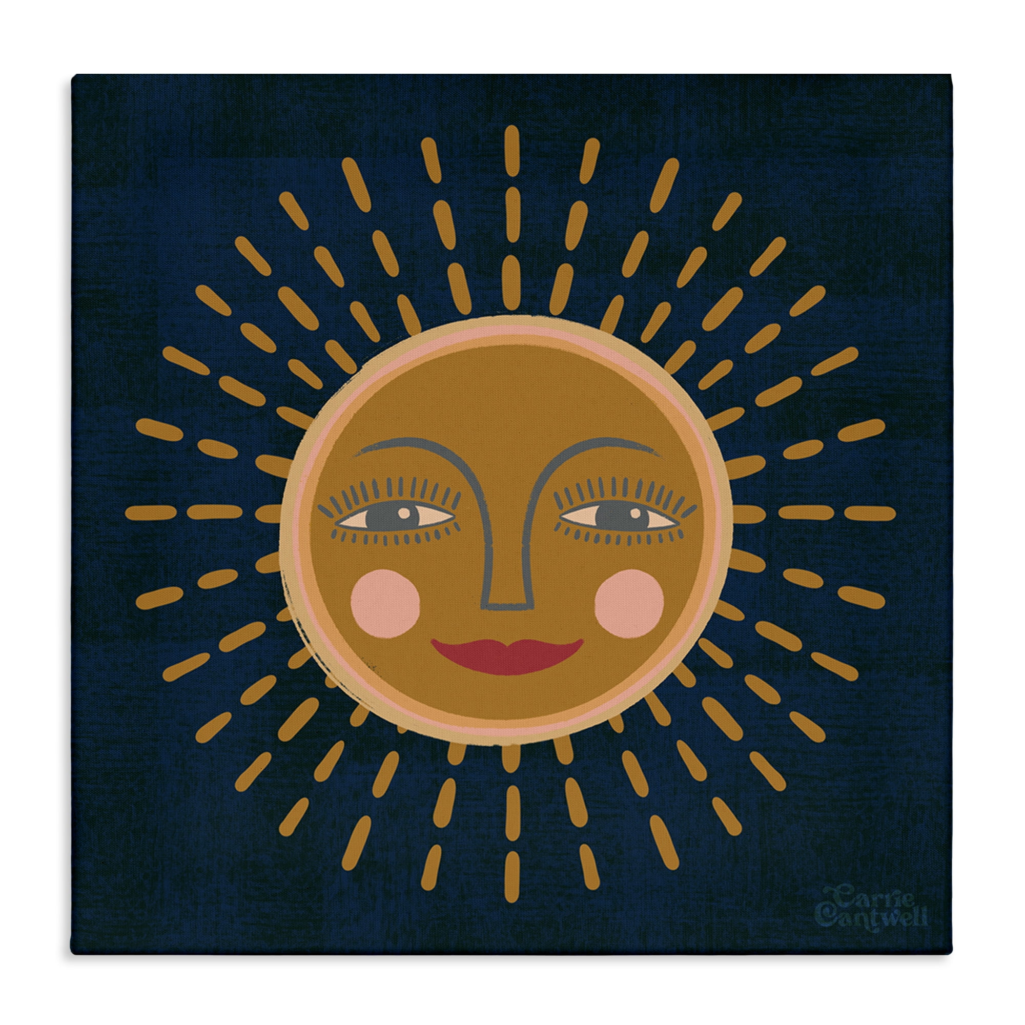 Stupell Industries Boho Smile Sun Landscape & Nature Painting Wrapped Canvas Art Print Wall Art, 30 x 30