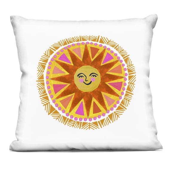 Stupell Industries Boho Smiling Sun Rays Decorative Printed Throw Pillow, design by Katherine Herrell Studio, 18 x 7 x 18
