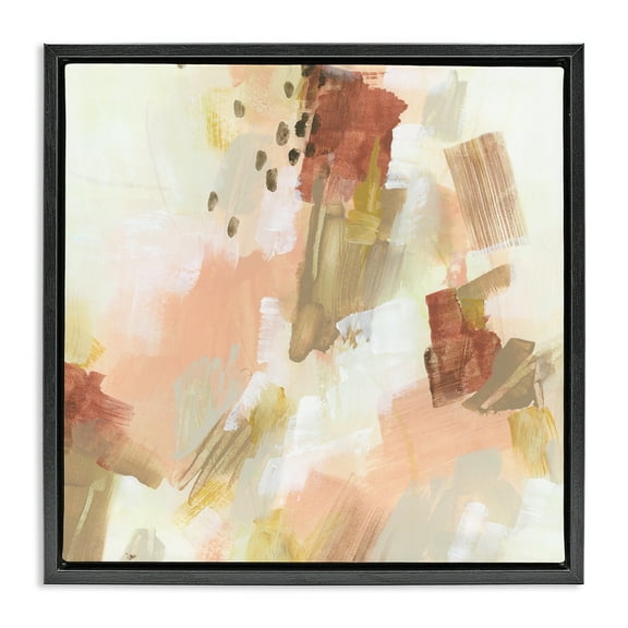 Stupell Industries Boho Speckled Abstract Abstract Painting Black Floater Framed Canvas Art Print Wall Art, 18 x 18