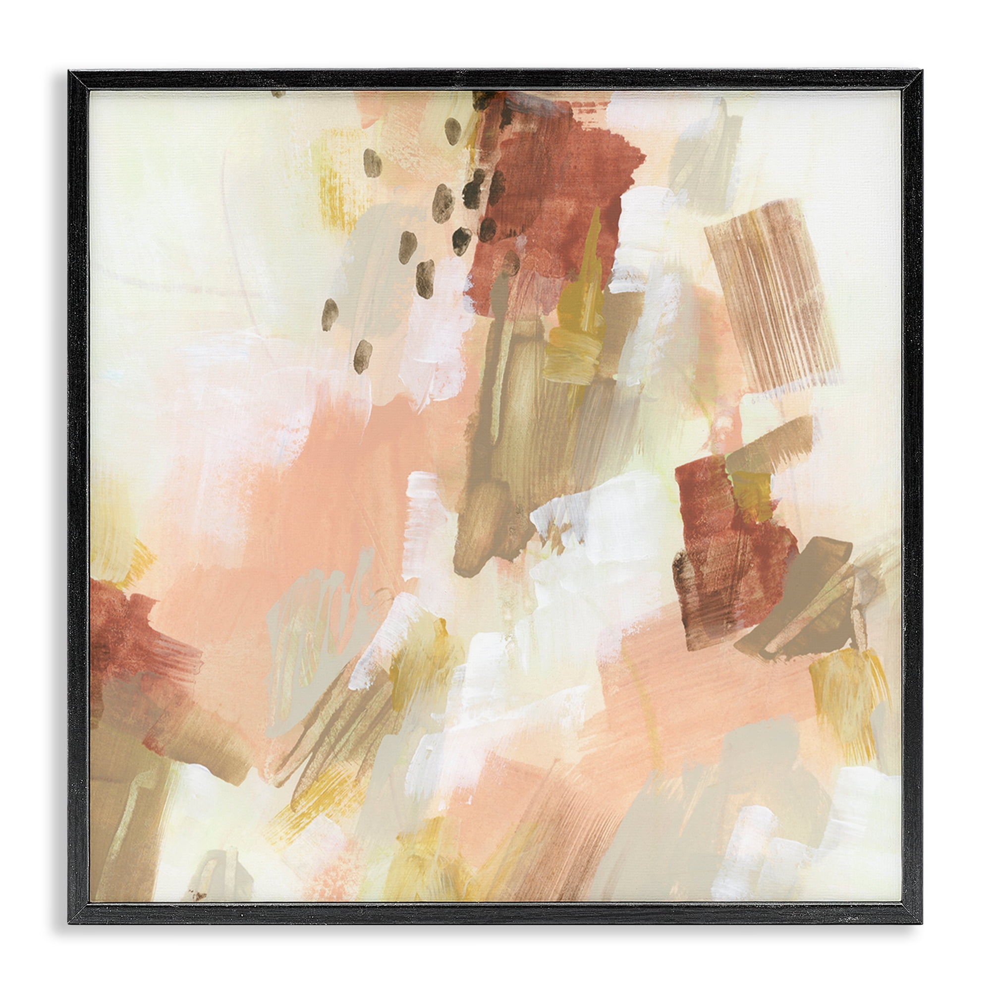 Stupell Industries Boho Speckled Abstract Abstract Painting Black Framed Art Print Wall Art, 17 x 17